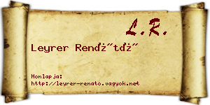 Leyrer Renátó névjegykártya