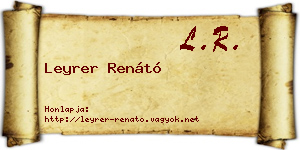Leyrer Renátó névjegykártya